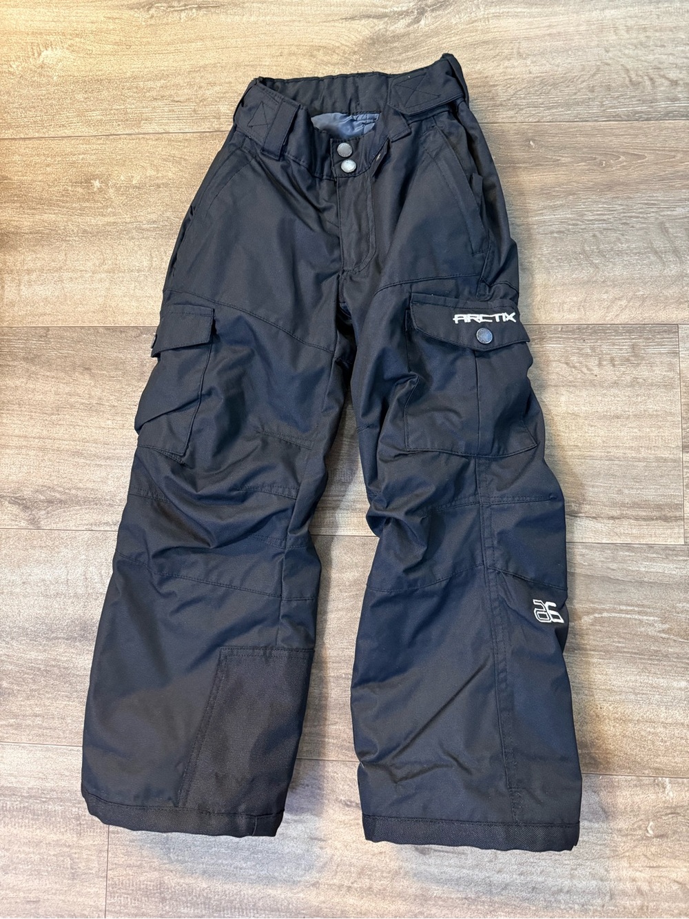 Arctix Kids Insulated Black Snow Pants 5K Cargo Ski Snowboard Straight